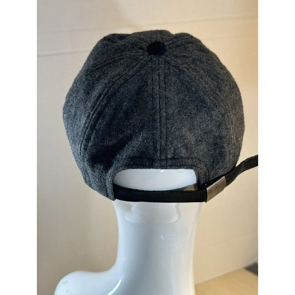 VTG Adidas Gray Black Wool Blend Baseball Hat/Cap Adjustable LOGO Patch